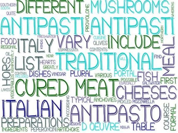 Antipasti Wordcloud Sublimation