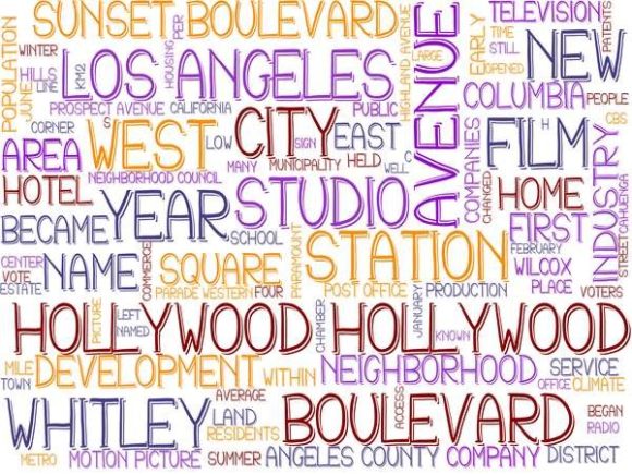 Hollywood Wordcloud Tie Dye